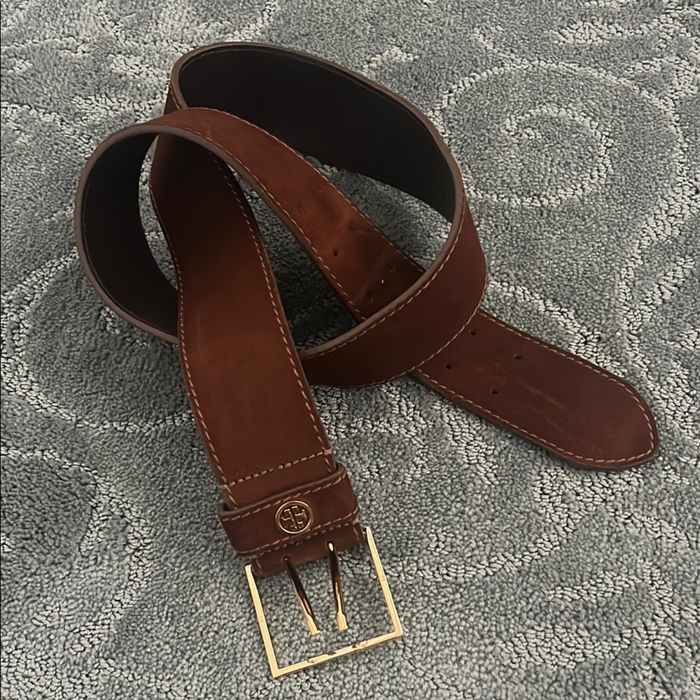 Ladies brown suede belt